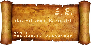 Stiegelmayer Reginald névjegykártya